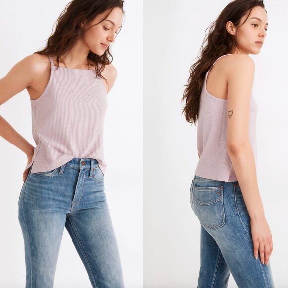 ☀️ MADEWELL Seersucker Apron Tank Top Classic Lilac Purple XS - Picture 1 of 8